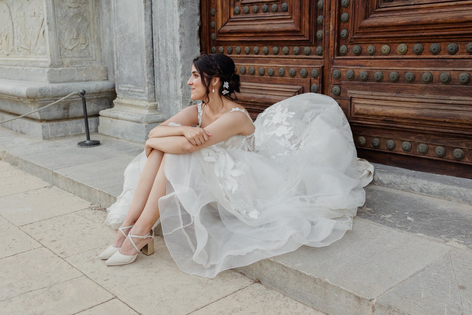 Bride at the Alhambra Granada — bridal updo